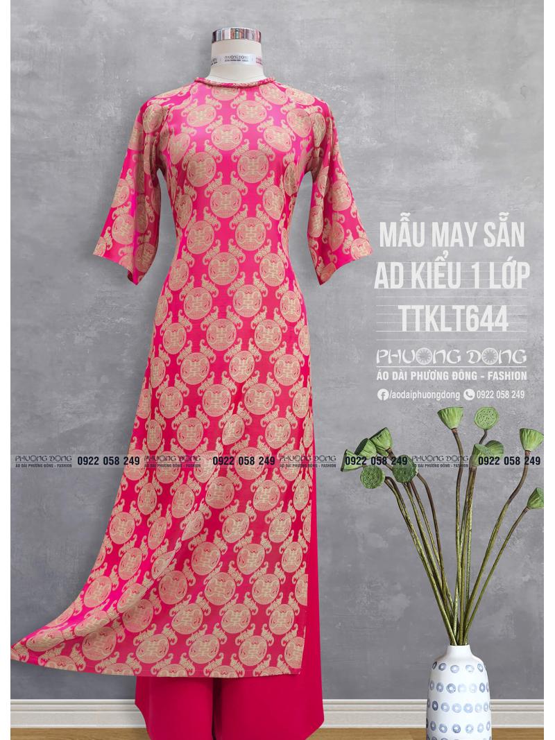 Áo Dài Phom Trẻ Gấm Lụa Phom Suông TTKLT644